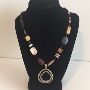 Silpada Silver & Brass Double Teardrop Necklace